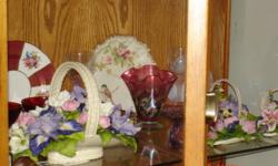 BEAUTIFUL PORCELAIN FLOWERS BY EILEEN SIMROSE - 5 PCS RANGING FROM $150 TO $400 EA obo
 
ALSO CRANBERRY GLASS