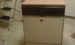 Used Almond Inglis Portable Dishwasher - works well