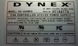 DYNEX 12 V Power supply
New...
Bought it to upgrade my computer..but never used it. (Bought a Mac)
Better someone be using it than it sitting her on my desk (Smile).
See pic for specs.