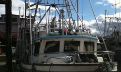 1980, 38 ft Cooper Commercial Prawn Fishing Boat.
$99.900
6D1 2003 Mitsubishi Diesel Engine
Keel cooling 506 twin disc gear.
Stainless steel 2 Â¼ inboard drive, 3 blade prop
Aluminum mast and poles.
Sleeps 4
Head, sink, Stove (Diesel)
Furuno Radar
Auto
