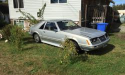 Make
Ford
Model
Mustang
Year
1983
Colour
Silver
Trans
Automatic
V-6 Auto C-4 Transmission. New Brakes and exhaust. Tires 85%. Engine included, but not installed, needs head gasket. Comes with Kenwood Deck & speakers, amp and 10" sub.
$1000 obo.