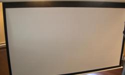 Manual pull down projector screen, 7 feet wide.