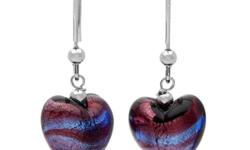 BRAND NEW !These purple heart earrings from VENETIAURUM are made from 100% MURANO glass and sterling silver. They retail at $50.00.
