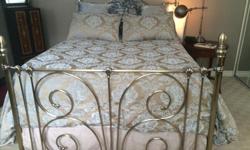 Ornate queen bed frame, headboard and footboard. Vintage-like, ready for your renovation!