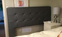48" high x 53" wide x 4' deep. Grey modern bed headboard. See online for $280 will accept $95.