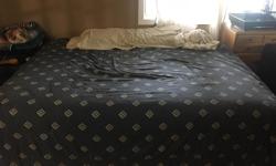 In great condition! Has always had a mattress protector on it. No stains. Comfortable. We just upgraded to a king size.