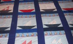 Hand Made Quilt. Ideal for boy's bed or that special Sailor!