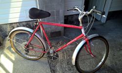 21 sp Mens Bike, suitable for 6' person. Older style, but would make decent campground bike,