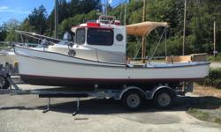 2007 21'EC with fridge stove,sink,toilet. Yanmar 30HP with only 411 hours, was used in a lake, hasn't been in salt water. Garmin depth sounder,VHF,stereo, 2 part bimini cover,includes tandem trailer, over all in very good condition.