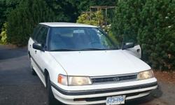 Make
Subaru
Colour
White
Trans
Automatic
kms
220000
Rare 1991 Subaru Legacy wagon, Original stock parts, Solid ride, Fwd, Automatic 4-speed, fun to drive, drives great, everything in great working condition, power steering, power windows, A/C, high-back