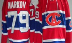 Brand new Markov Habs Jersey size 52/54 XXL. Supposed to be a 56 but fits much smaller. New with tags. Just purchased, but unfortunately a little too snug for me given the smaller size fit.
This is one of the old school versions of the Habs uniforms that