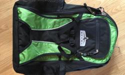 Arkel rear pannier that converts to backpack
weighs: 1.2 kg
volume 25 L
black with green
retails for $179
never used