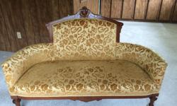 Early 20th Century Settee is in excellent condition. No fraying or visible wearing on th fabric. No nicks or visible scratches on the wood. Comfortable seating with no sagging.
A must see for the interested person!