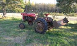 its a 1952 or 53 Farmall Cub Antique Tractor, comes with back blade and tire chains. Tractor does run but It does need some TLC.... tires are new. Need gone make an offer!