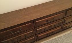 mint condition 6ft x17"D x 30"H. 9 drawers. matching chest of drawers for 60.00. or both for. 125.00