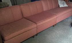 sectional couch from the late 50's early 60's in excellent condition also have large mirror with etching from same era $125.00