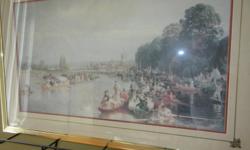 Classic Victorian River Boating Scene
very calming 36" x 23"
framed under glass