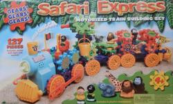 An engaging 'construct and play' toy from 'Learning Resources'.
Safari Express Motorised Train Building Set. For ages 4+. Easy to follow instructions.
127 pieces - includes train motor with light and sounds and six playful characters.
Compatible with
