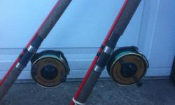 Used Rod and reel combos. $75 each. Rods are 10' 6" and 15 to 25 weight. Reels are Daiwa M-one plus, just cleaned and serviced with new 30 pound test. Located in Nanaimo. Possible free delivery to Victoria.