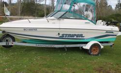 This 1995 20 ft. Seaswirl Striper is fully equipped to fish salmon and halibut or hit the lake. This boat handles incredibly well in various sea conditions and is a dream to fish out of. It comes loaded with lots of extras:
- 150hp Johnson two-stroke
- 6
