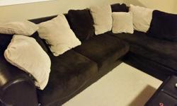 Textured microfiber sectional. Includes 8 large and 2 small cushions. Great shape. Very clean. price firm.