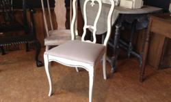 Gorgeous shabby chic accent chair completely refinished in Superior Paint Co products with new soft grey linen upholstery $115
To view all of our pieces we have for sale please view our album: