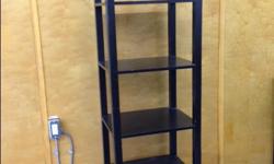 Shelf unit, 3 tiers plus drawer, dark colour. 6' high, 19.5" wide, 15.5" deep.
I have second unit, same as this, currently at different location. $20 each, or $40 if you want both. I am located in Sooke, pick up only.