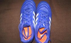 indigo blue, size 2 soccer shoes in mint condition; used only once
