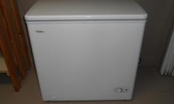 Small "Danby" 5.5 cu. ft. CHEST FREEZER. 32 1/2" long x 22" wide x 32 1/2" tall. Excellent condition. LOCATED in DUNCAN.
