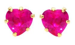 Get these lovely created ruby hearts, crafted in 14k gold plated over 925 sterling silver for $15.
I bought these earrings for myself, to go with a ruby heart ring (I had it for sale here not that long ago) but when they arrived I realized that they were