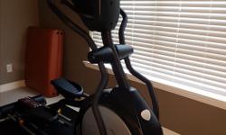 Used by one lady only, excellent shape, like new.
83" L x 27" w x 62" H, one year warranty left.
High quality elliptical machine in great condition. Includes a heart rate monitor, incline and resistance programs.
For more info, here's a current ad for