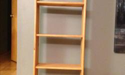 Solid pine book shelf
50 inches tall, 21 inches wide
Good condition
Unfinished wood