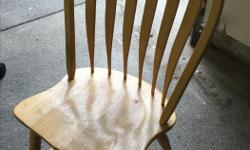 Four solid wood chairs, purchased at Pine tree furniture
clean and in excellent condition
$40 each or
$130 for four chairs
Originally cost $99 each