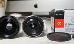 Selling an excellent 16mm 2.8 with the fitting Sony Ultrawide converter, practically making it a 12mm lens. Both are in excellent condition with really only minimal marks. Could be mistaken for new. 16mm lens comes in its original box with all the caps.