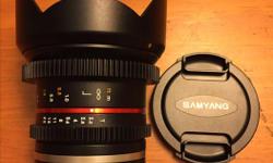 Mint Samyang Ultrawide 12mm 2.2 Cine.
For your APS-C Sony E mount camera.
A6300, A6000, A5100, A5000, NEX bodies.
This lens has been factory de-clicked aperture dial for smooth transitioning. This feature really helps for video. Works fine for stills too.