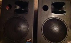 Fender speakers 14 inch woofers these came from JJs bar and sound awesome I don't know how old they are or even if they were used you would think coming from a bar they would smell of sig smoke but there isn't any odour and don't show any sign of wear