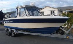Starcraft Bluewater 221 Offshore 22' fiberglass boat with newer (2012) low hour 4.3 Mercruiser with Bravo 3 outdrive with duo stainless prop. Approximately 75 hours. Fuel efficient and lots of power. Closed cooling system. Mercury electric start 9.9 4