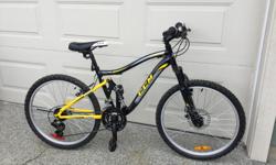 CCM Static Mountain Bike. 15 inch frame. 24 inch tire. Like new condition. Used once or twice. Not being used and collecting dust. Stored in heated garbage. Retails $479. Open to fair offers.