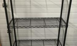 Black steel utility rack with 3 adjustable shelves
54" tall
36" wide
14" deep
Text, call or email