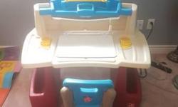 Step2 Deluxe Art Master Desk
Deluxe Art Master Desk?
This kid's Art Desk by Step2 is a sturdy art studio with plenty of storage! It's bright colors will look great in any playroom or bedroom. Little artists will develop their fine motor skills as they