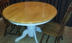 Table with leaf for sale- white could use a coat of paint