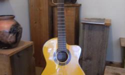 Takamine nylon stringed guitar with built in tuner/pickup. In new condition.