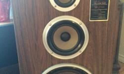 Pair of technics sb2744 speakers. Nice and loud. laminate in good shape. One cover has a couple of small holes that are hard to see. See pics.