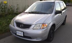 Make
Mazda
Year
2000
Colour
Silver
Trans
Automatic
kms
173000
Sad to let go of our lovingly kept 2000 Mazda MPV. There is seating for 7, but you can take the middle seats out and fold the back seats down and have huge cargo space. Enough room for several