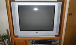 OAK TV CABINET INCLUDING TV!!!
Length 33" x Width 16" x Height 54"
TV Included
CALL ONLY DO NOT EMAIL     519 822 7682