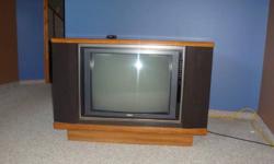 TV is free to take, must pick up.  42" Length, 19 "Wide
Works great.  Call 768-1141 (evenings)