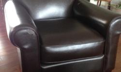 Dark Brown Bi-Cast Leather Club chairs. Minor damage - see pictures. Roughly 3ft h,d,w- $60 each