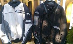 Two Joe Rocket armoured bike jackets very lightly used for one season in as-new condition. One is an all-season Dry Tech and one is a hot weather mesh Phoenix 11.0. Both have complete armour inserts at shoulders, elbows and backs. Both have zip-out liners