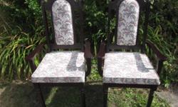 Two Antique Dining Chairs
Padded seats and backs
With arms
Very good condition
$100 for both