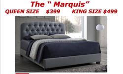 Elegant , and contemporary , the " Marquis" bed frame is perfect for those who like to sit up in Bed , with it's richly upholstered head board .
Solidly built for years of use!
please note: ( this bed does require a box foundation )
Order yours today!